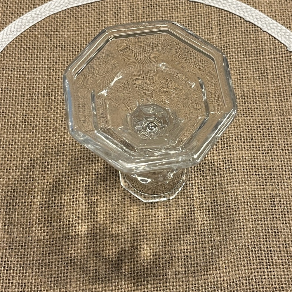 Vintage Octagon-Shaped Glass Candle Holder - Picture 3 of 6